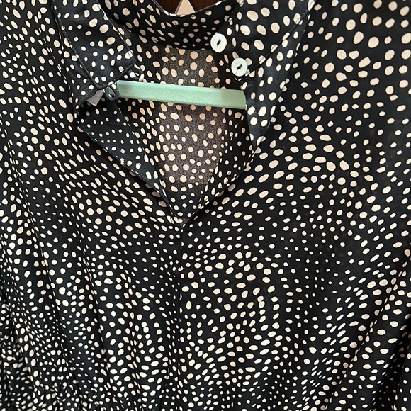 Emma & Michele High Neck Chiffon Long Sleeve Short Dress - Picture 4 of 5